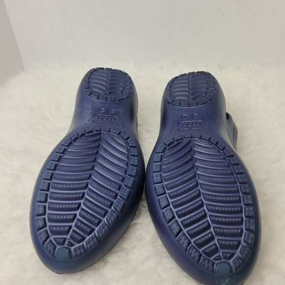 Crocs  Kadee Womens Slip on Navy Blue Casual Ballet Flats Shoes Size 7 - Picture 7 of 8